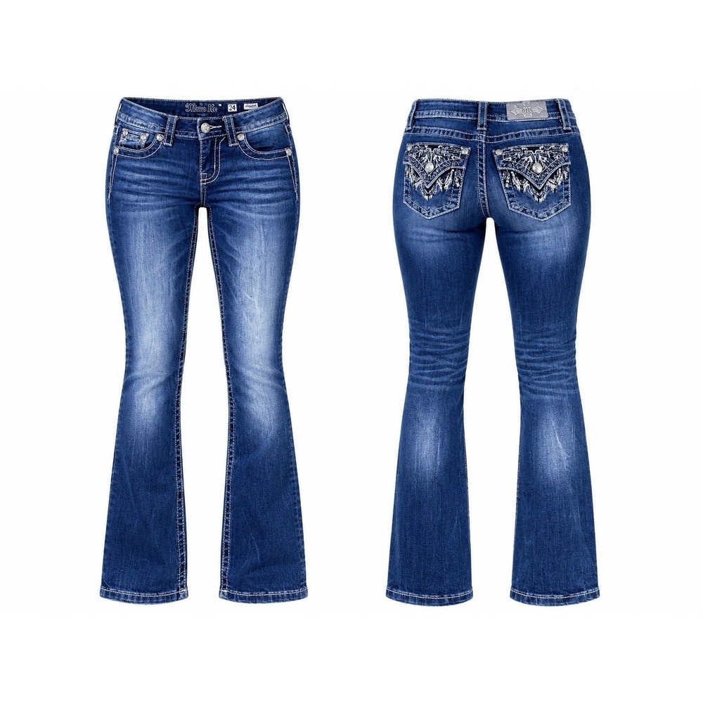 Miss Me Jeans Women 24 Skinny Distressed Aztec Western EMBELISHED RHINESTONES